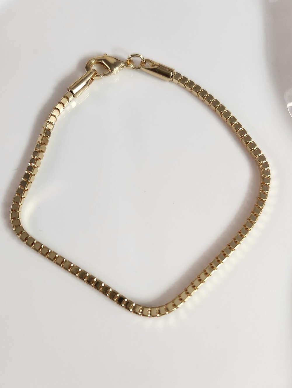 14k Gold Plated Box Chain Bracelet